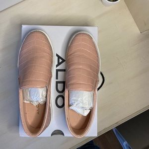 Aldo Pink Leather Slip Ons